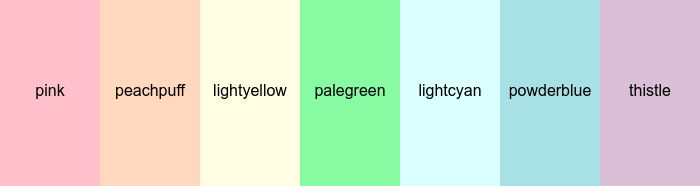 Pastel colors in css